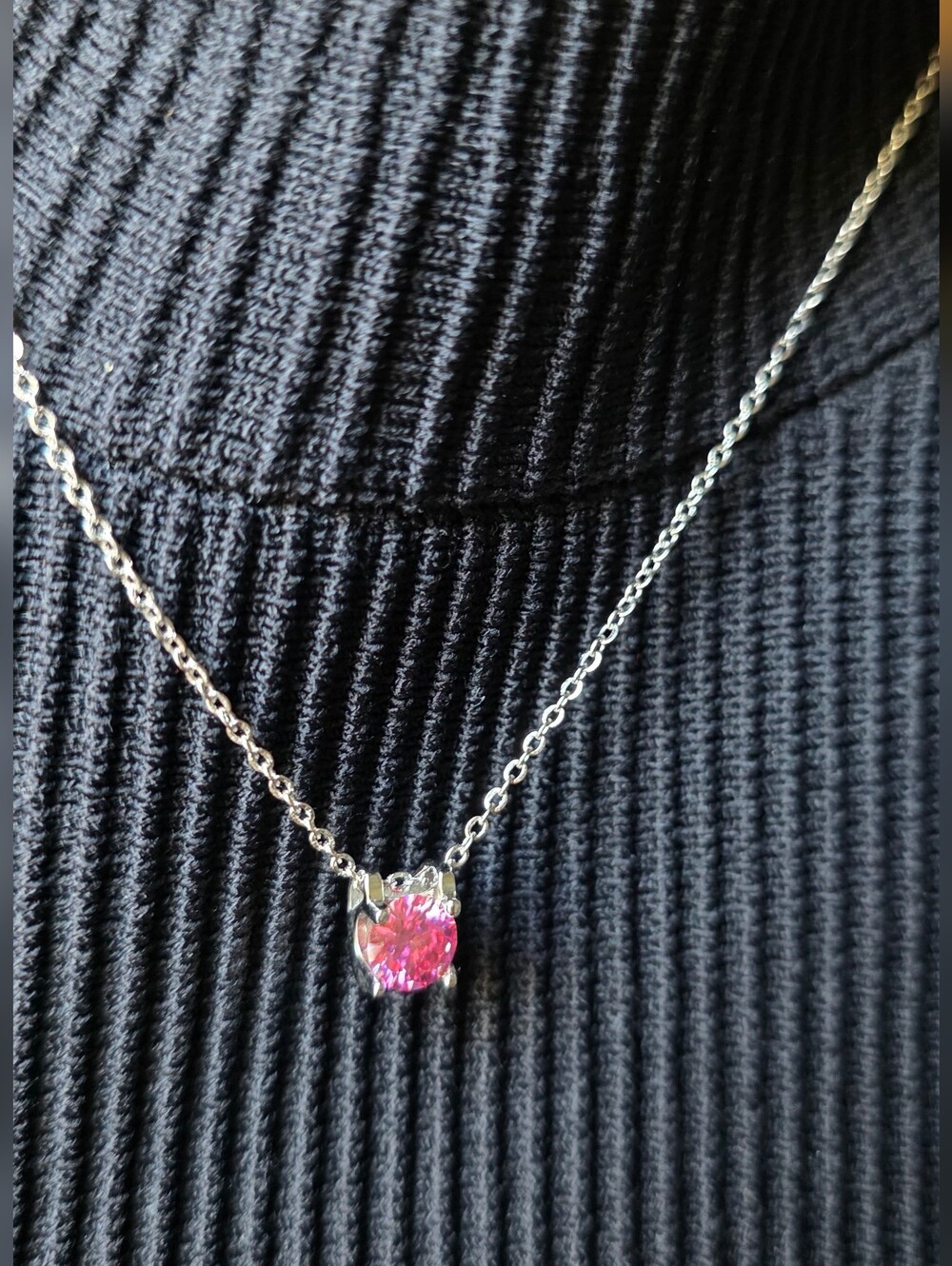 1 CT Moissanite Sakura Pink Pendant Necklace